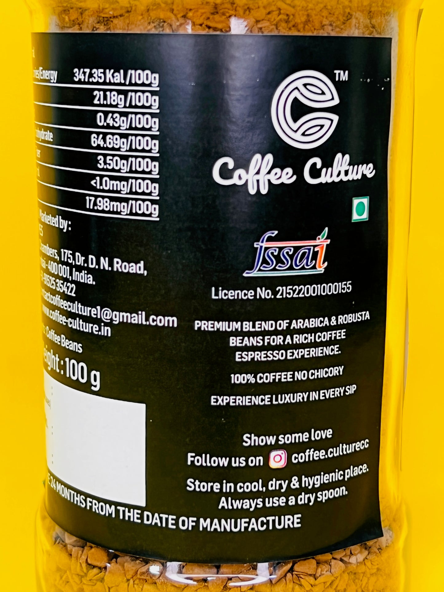 Coffee Culture Espresso Blend Instant Coffee 100gms BUY 1 GET 1 FREE